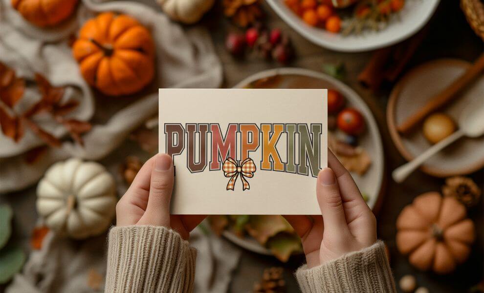 Design on greeting card mockup